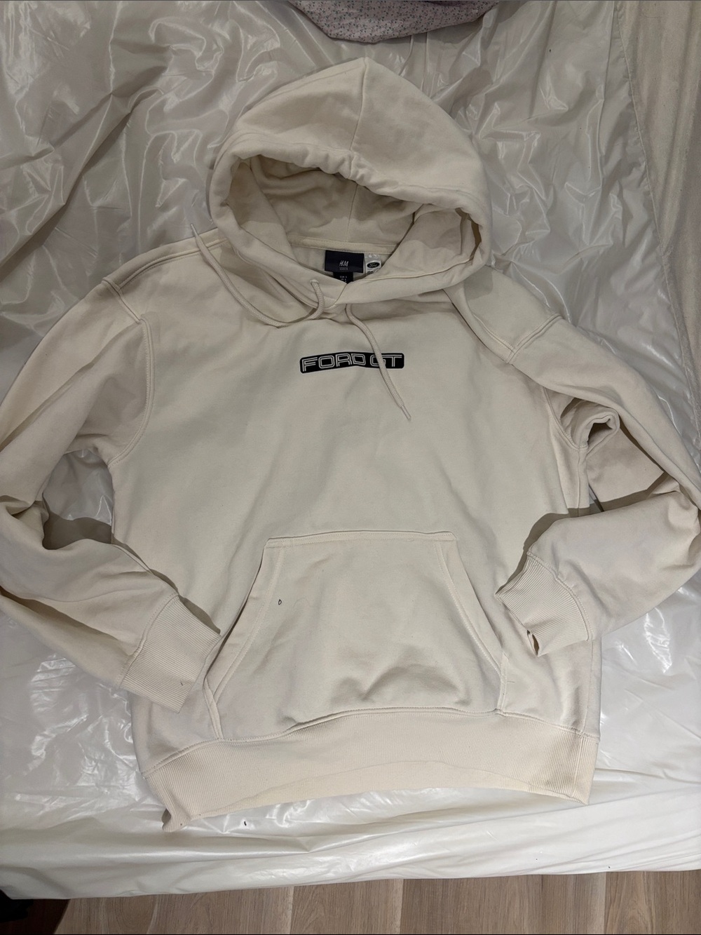 Ford Cream Pullover Hoodie with Center Logo